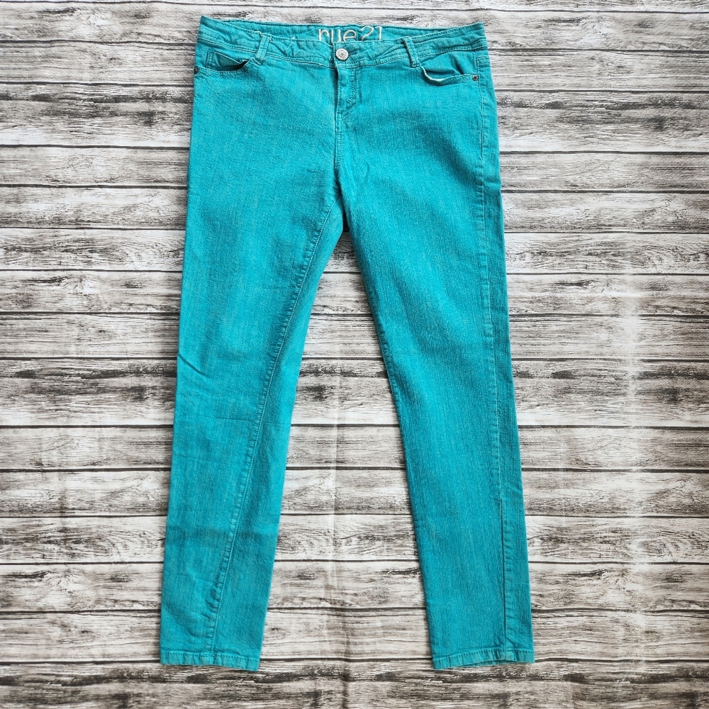 Rue 21 teal skinny jeans